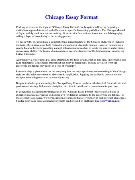 Image result for Chicago Style Essay Format Example