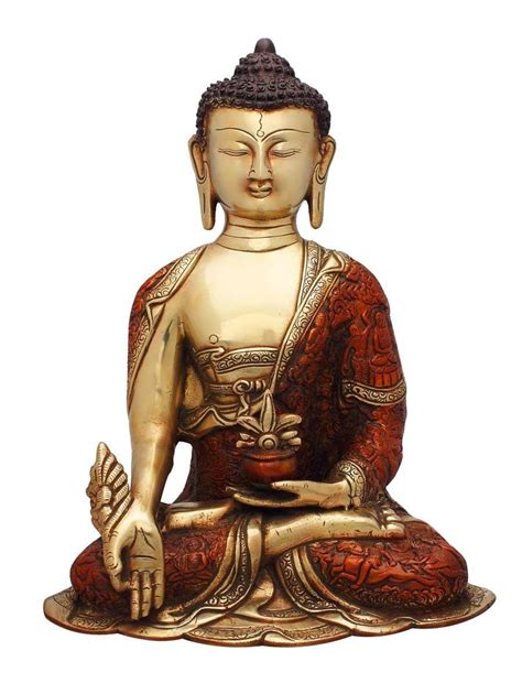 Buy Idol Collections - Buddha Statue - Brass Idols - Red White Color ...