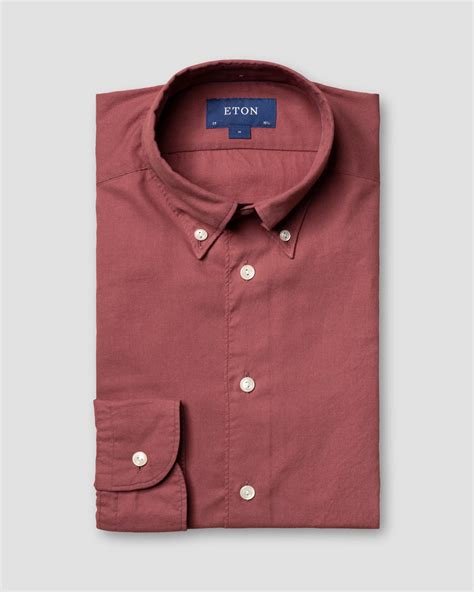 Dark Red Lightweight Flannel Shirt - Eton