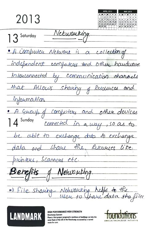 Internet and networking notes - APRIL 20133 MAY 2013 2013 SM TWTFSSMTWT ...