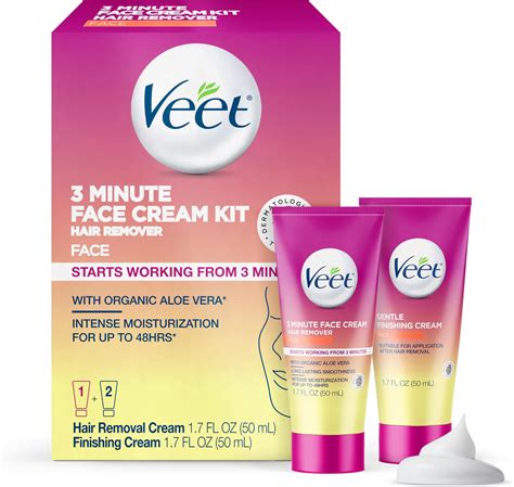 Amazon.com : Veet 3 Minute Facial Hair Removal Cream for Women ...