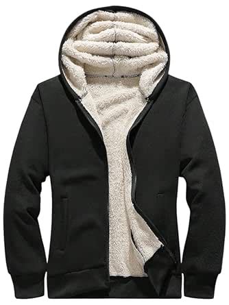 Buy BE SAVAGE Black Woolen Zipper Hoodie for Men Winter Wear Jacket for ...
