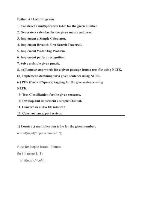 Python AI Programs Lab - Python AI LAB Programs: 1. Construct a ...