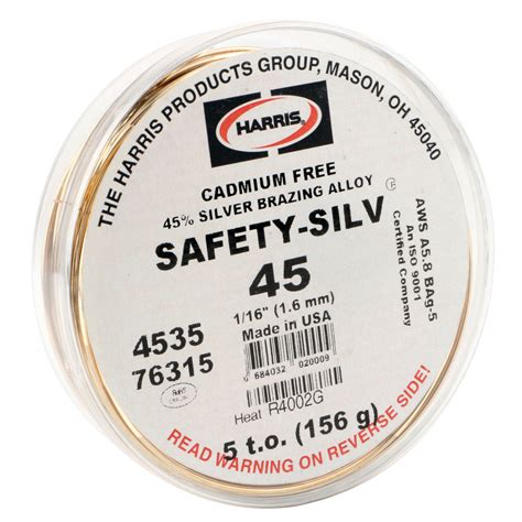 Harris Safety-Silv 45 1/16" High Silver Brazing Alloy 5 toz. Cup - 4535