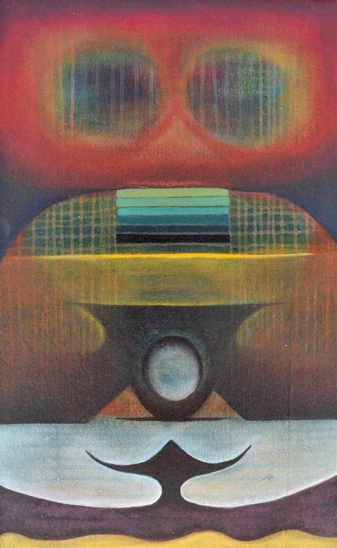 "Beyond The Nature 3": Brown Oil Painting by Dhananjay Takalikar ...