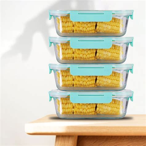 640ml x 4 Allo FoodSafe Microwave Oven Safe Glass Container – Allo Innoware