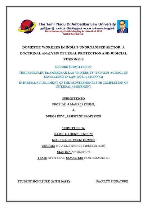 Legal Protection and Judicial Responses for Domestic Workers in India ...