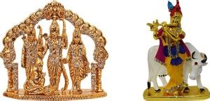 FABZONE Combo of 2 God Shri Ram Darbar & Krishna Car Dashboard Statue ...