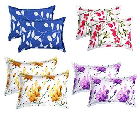 Buy BSB Home Cotton 8 Piece Cotton Pillow Cover Set - King, Multicolor ...