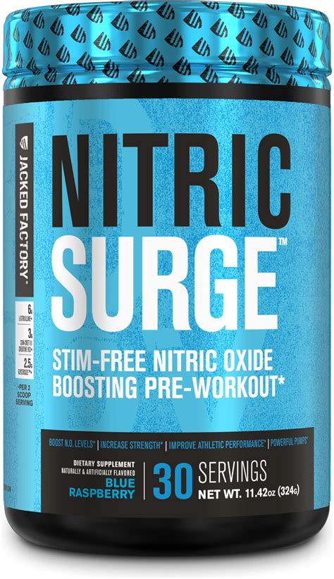 Amazon.com: Nitric Surge Stim Free Pre Workout Powder - Caffeine Free ...