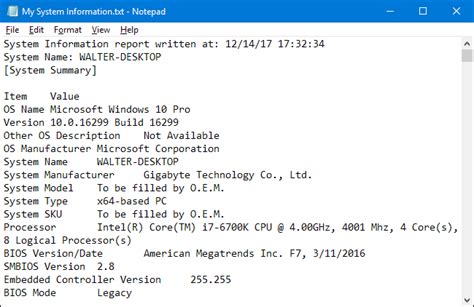 System Information PC 的图像结果