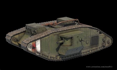 ArtStation - WWI British Mark V Tank 3d model