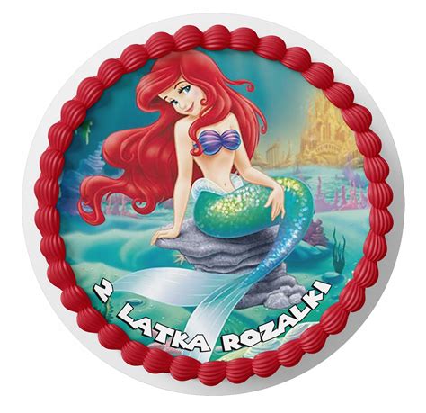 DUŻY OPŁATEK NA TORT 21-30cm - SYRENKA ARIEL + 2x • Cena, Opinie ...