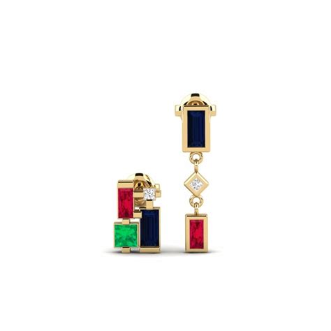 Order Women's Earring Windhoek - SET in Princess cut 0.2 Carat 14ct ...