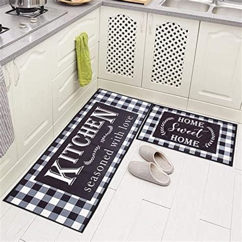 AAZEEM Kitchen Floor Mat & Runner with Anti Skid Backing, Set of 2 (45 ...
