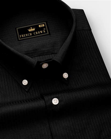 Jade Black Casual Striped Premium Cotton Shirt For men
