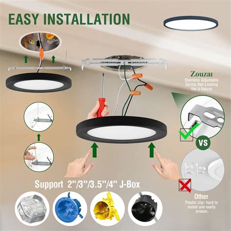 Buy zouzai LED Flush Mount Ceiling Light, Dimmable 5CCT Selectable ...