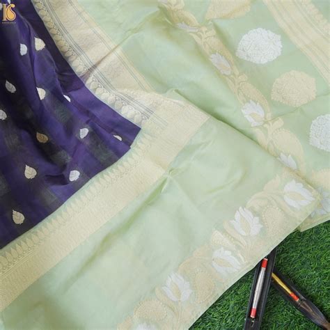 Kora Handloom Banarasi Saree with Katan Border – Khinkhwab