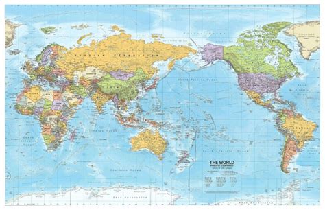 Political Map Of The World (Pacific Centered) - Life Size Posters by ...