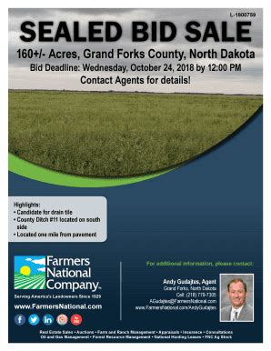Fillable Online 160+/- Acres, Grand Forks County, North Dakota Fax ...