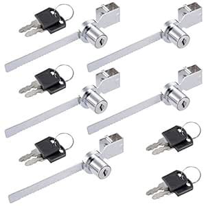 uxcell Sliding Glass Door Showcase Window Ratchet Lock, 141mm Long Zinc ...