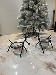 Buy TIED RIBBONS Set of 2 Reindeer Tealight Candle Holders with Glass ...