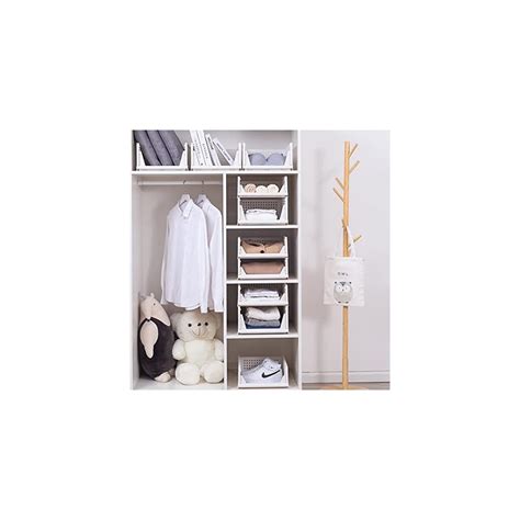 Buy Closet Organizers Storage Bins 4 Pack, Stackable Plastic Storage ...
