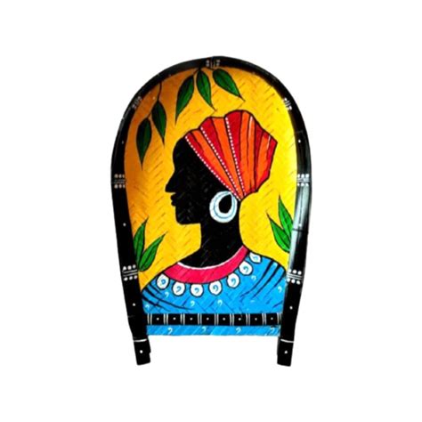 Bengal Art Bamboo Kulo Beautiful Girl Painted Pooja Samagri Keeper Tray ...