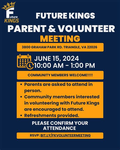 Future Kings Parent & Volunteer Meeting, Dumfries Triangle Rescue Squad ...