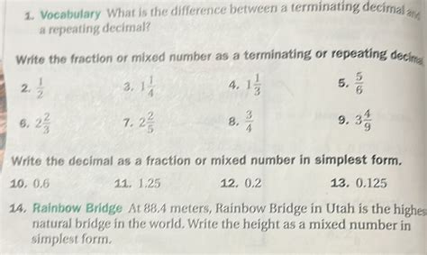 Difference Between Terminating and All Decimal Form 的图像结果
