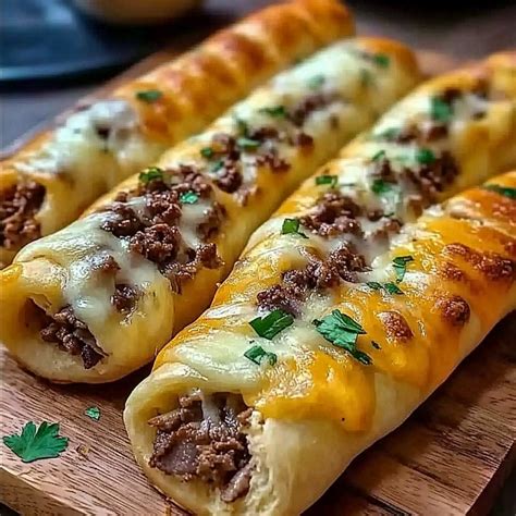 Philly Cheesesteak Stuffed Cheesy Breadsticks Recipe - Cook with Sozan