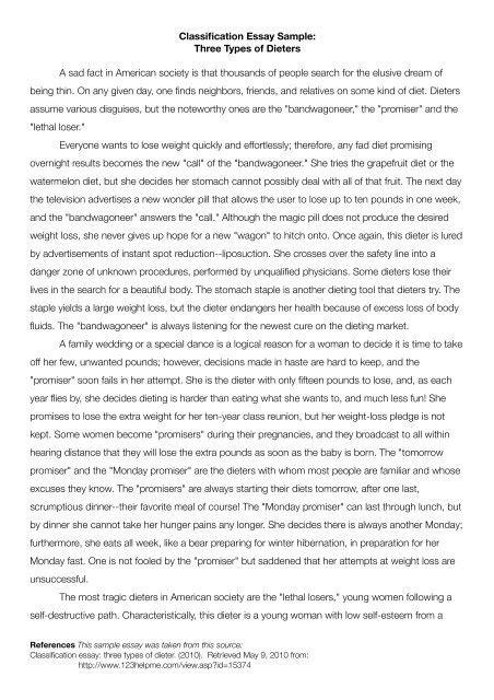 Classification Essay Sample 的图像结果