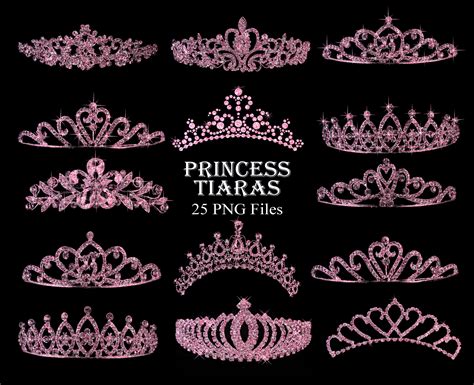 Tiara Princess Clipart Pink Diamond Clip Art INSTANT - Etsy