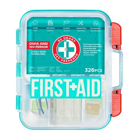 Buy Be Smart Get Prepared First Aid Kit, Teal, 326 Piece, Exceeds OSHA ...
