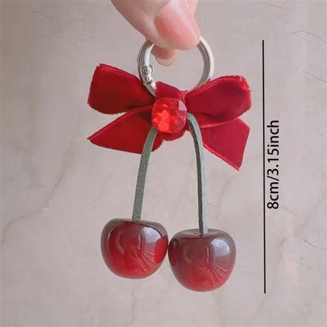 Cherry Bow Bag Charm
