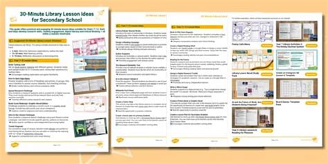 Free - 30-Minute Library Lesson Ideas for Secondary School