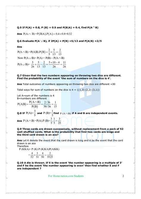 Probability of Class 12 Oly Important Topics 的图像结果