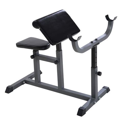 Buy GYMAX Preacher Curl Weight Bench, Heavy Duty Adjustable Arm Curl ...