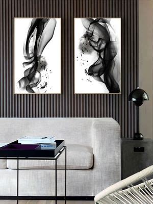 Buy The Handmade Flair Black & White Ink Splash Wall Art (Pack of 2) Online