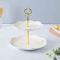 White Crochet Ceramic 2-tier Cupcake Stand Online - Premium Cake Stand ...