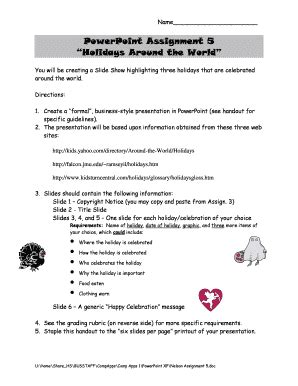 Fillable Online PowerPoint Assignment 5 Fax Email Print - pdfFiller