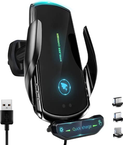 Amazon.com: Q3 Wireless Car Charger, 15W Qi Car Phone Holder Mount ...