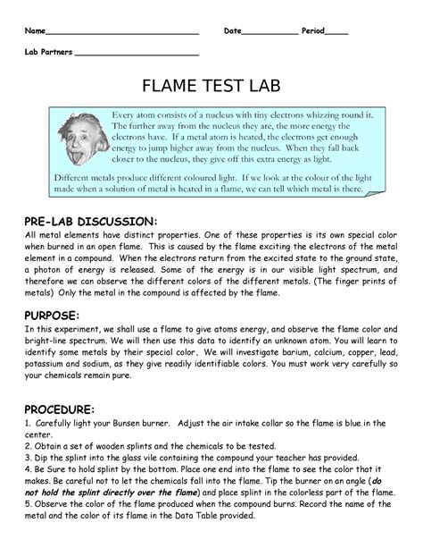 Flame Test Lab Conclusion Questions at Jessica Zelman blog