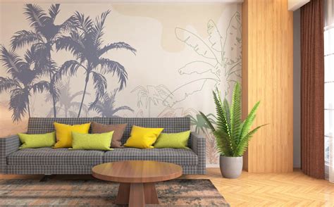 Palm Trees Pattern Boho Wallpaper – Myindianthings