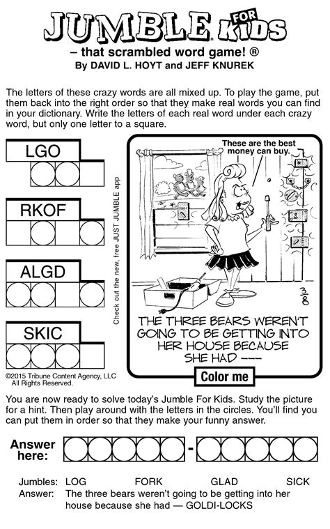 Free Printable Word Jumbles