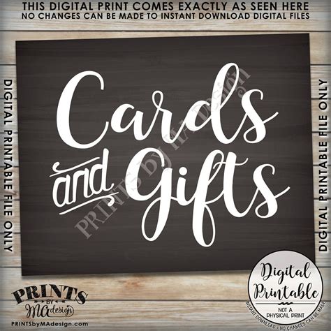 Cards and Gifts Sign, Cards & Gifts Gift Table Sign, Wedding Sign ...