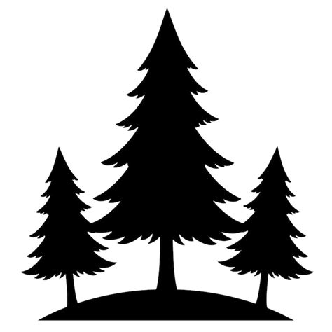 Pine tree silhouette sticker Vectors - Download Free High-Quality ...