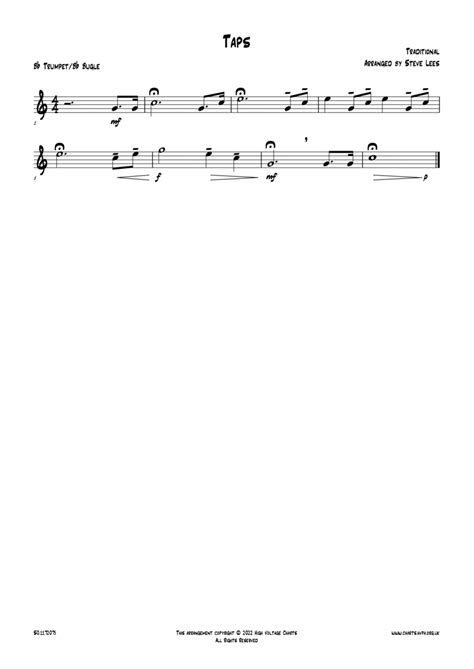 Taps (arr. Steve Lees) by Traditional Sheet Music for Trumpet Solo at ...