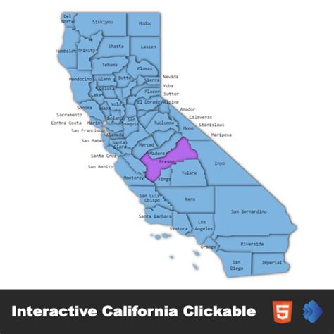 Interactive Map of California 的图像结果