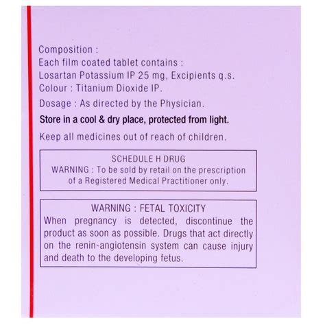 Losar-25 Tablet | Uses, Side Effects, Price | Apollo Pharmacy